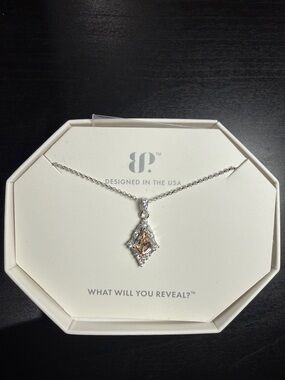 Sterling Silver Pendant Necklace with Champagne Gemstone